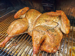 Half cooked turkey with spices