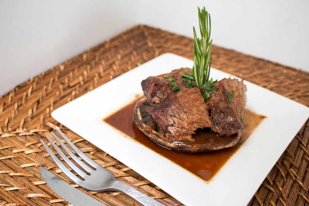 Beef Short Ribs over Portobello Mushrooms