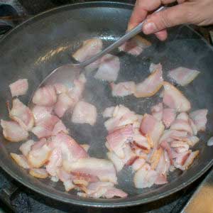 cook aip bacon for a few minutes