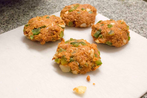 Form the combined mixture into approximately 1 oz patties