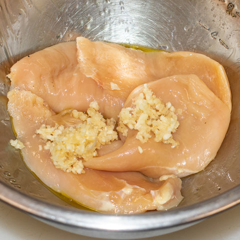 chicken and minced garlic