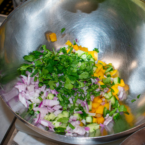 add cilantro to bowl