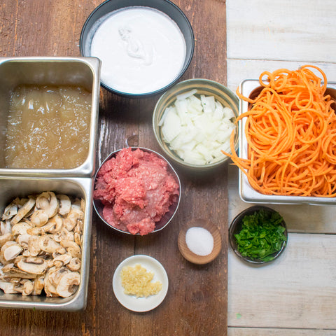 AIP Beef Stroganoff over Sweet Potato Noodles Ingredients