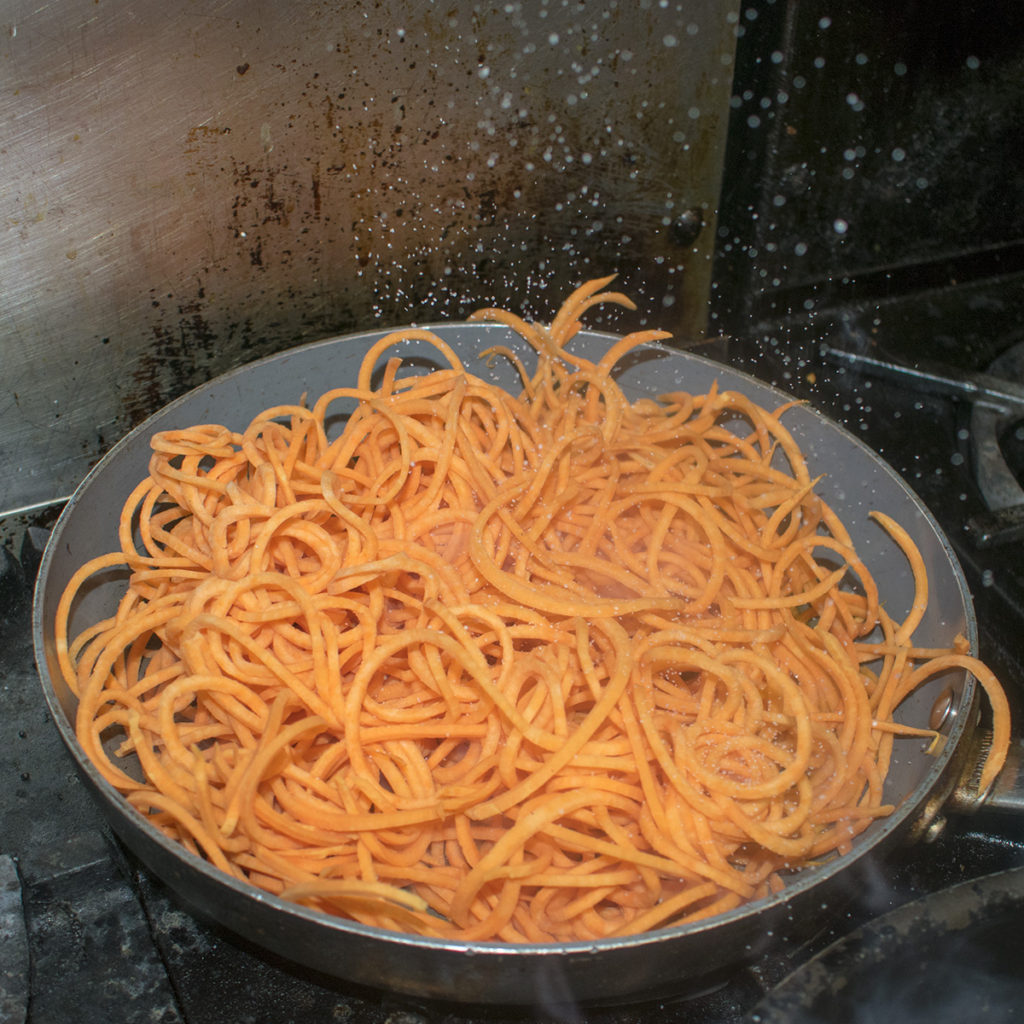 cooked sweet potato noodles