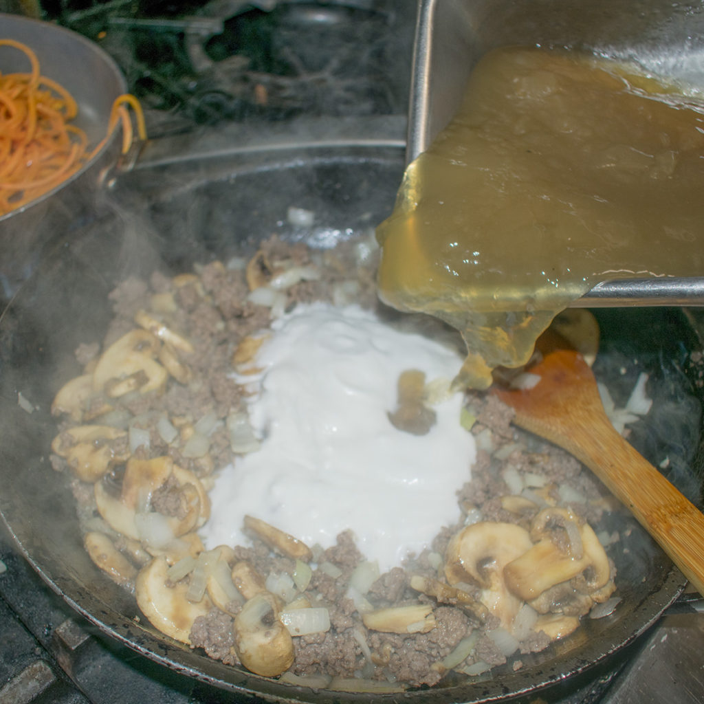 Add the beef bone broth