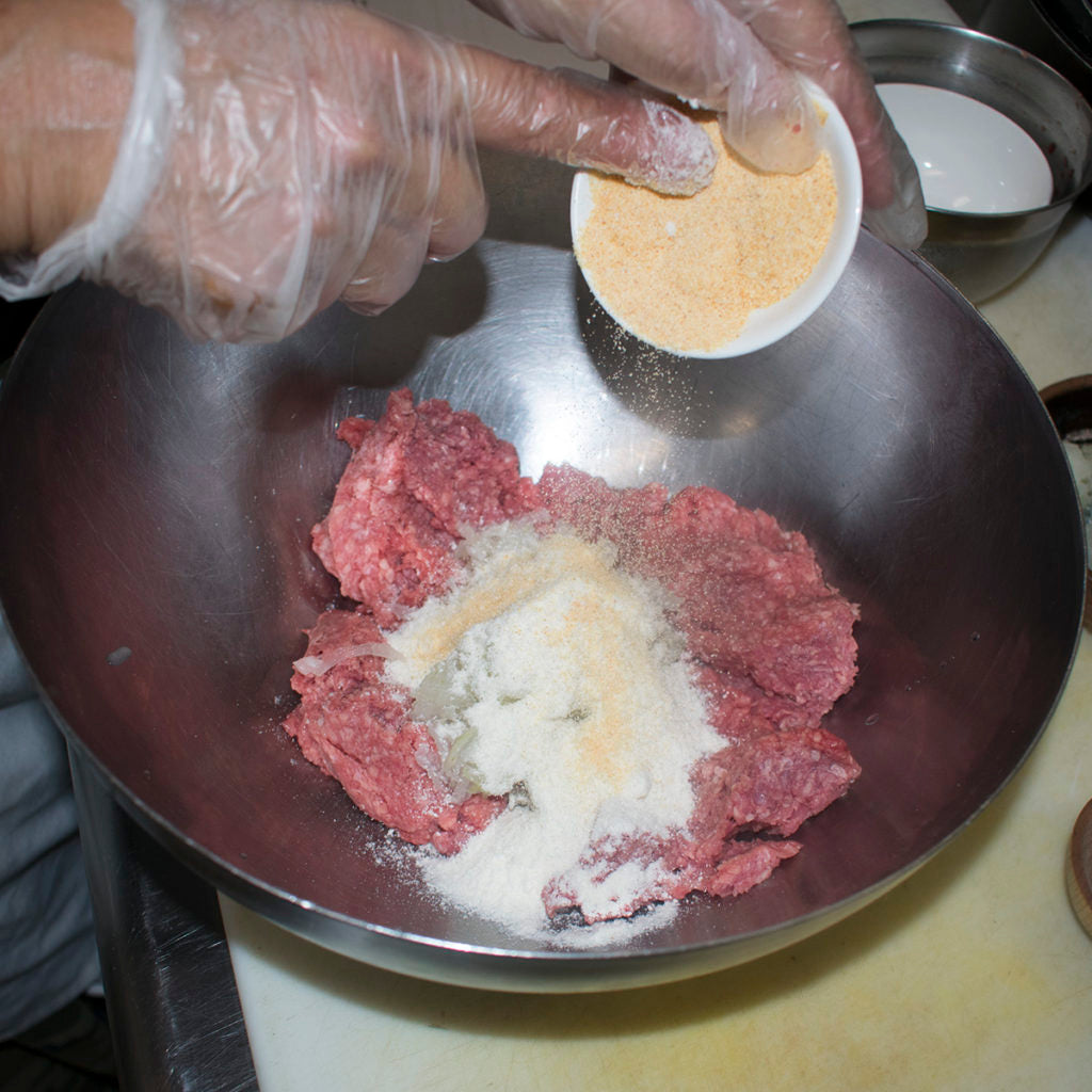 add grated onion and garlic powder