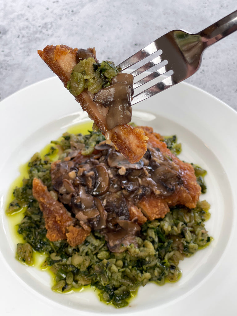 AIP Paleo Chicken Marsala with Kale Pesto Orzo
