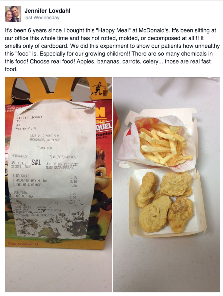 mcdonalds receipt stale fast food