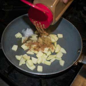 Add cinnamon to apples and serve over oatmeal