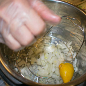 Add lemon zest to the boiling water