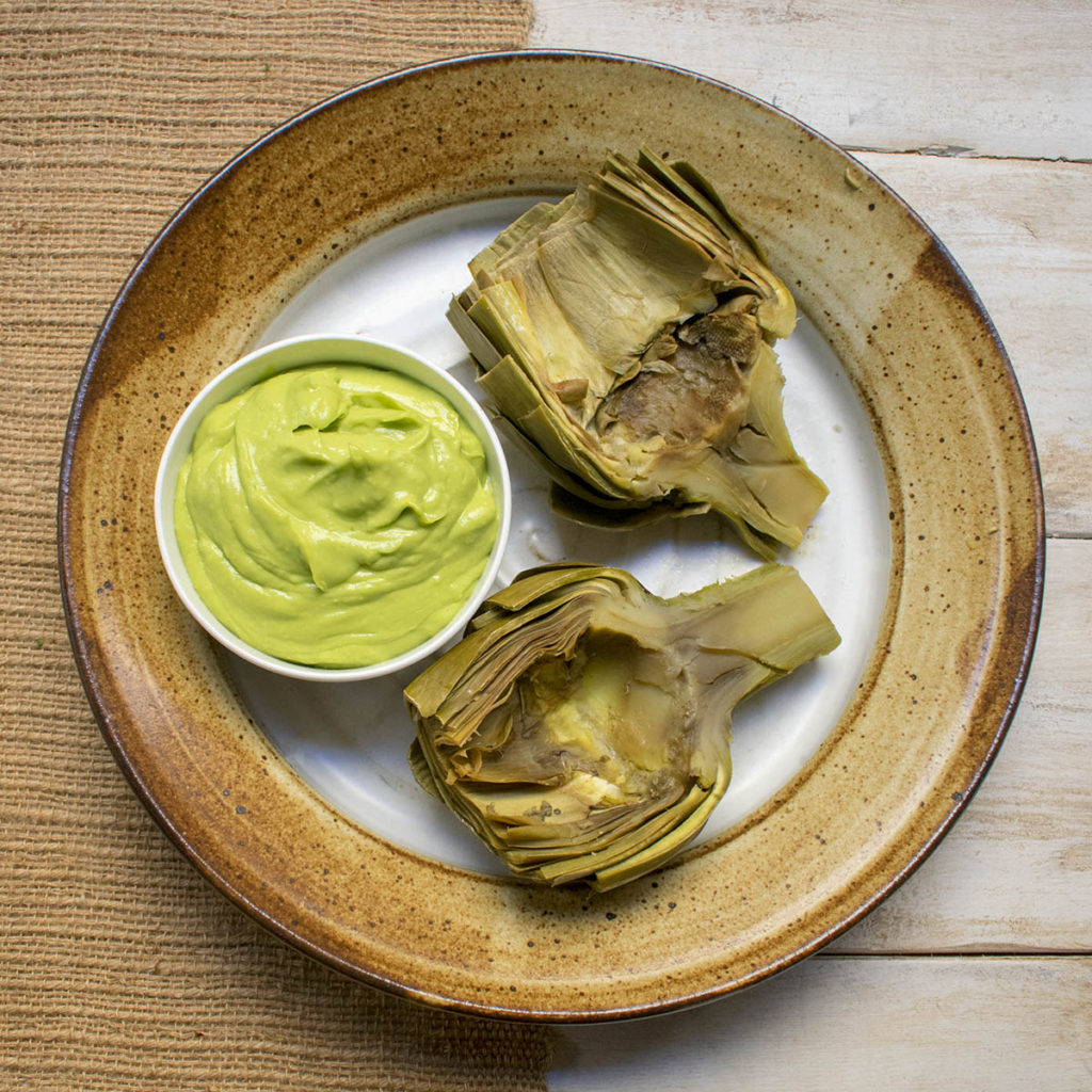 Instant Pot Artichokes with Lemon Avocado Dip AIP