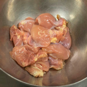 Slice the Chicken Breasts in half and pound so they are even