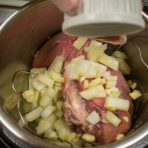 add roughly chopped onion to instant pot