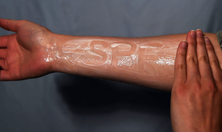 SPF Sunscreen on arm