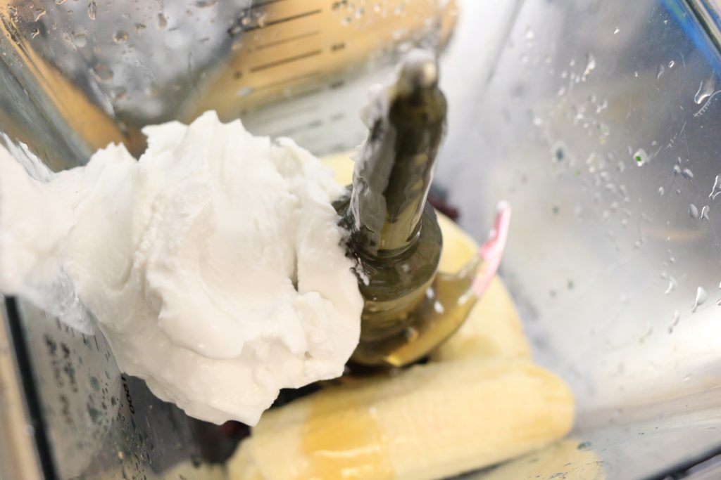 Put all ingredients in blender and blend until completely smooth