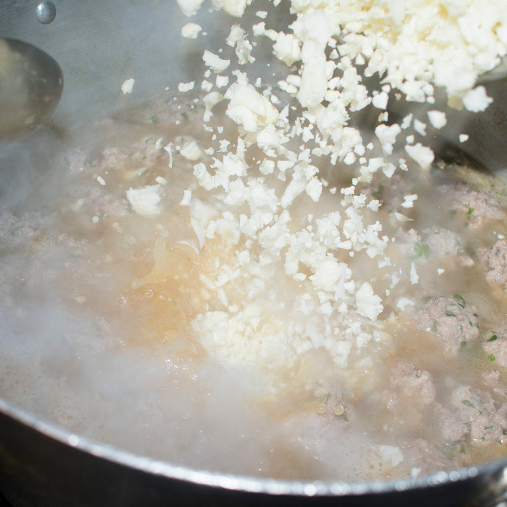 add the cauliflower rice
