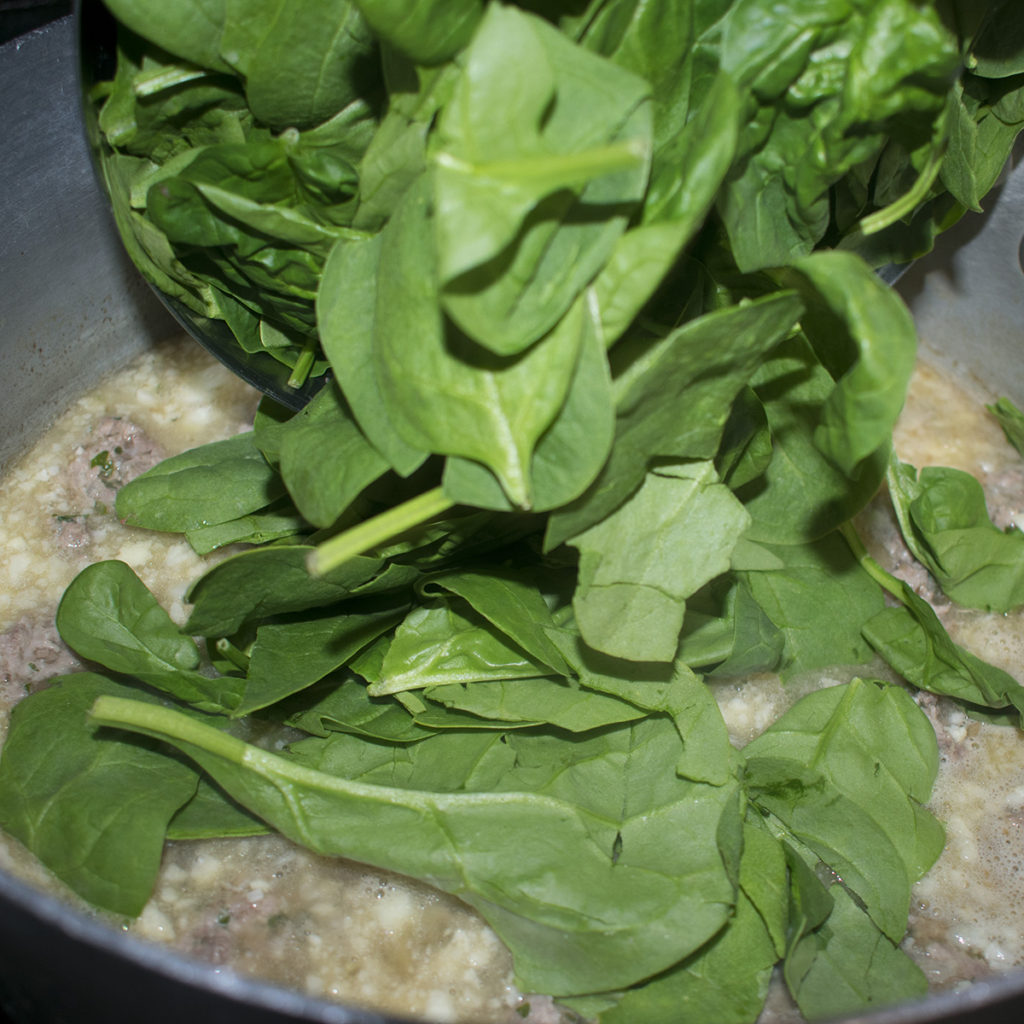 add the spinach