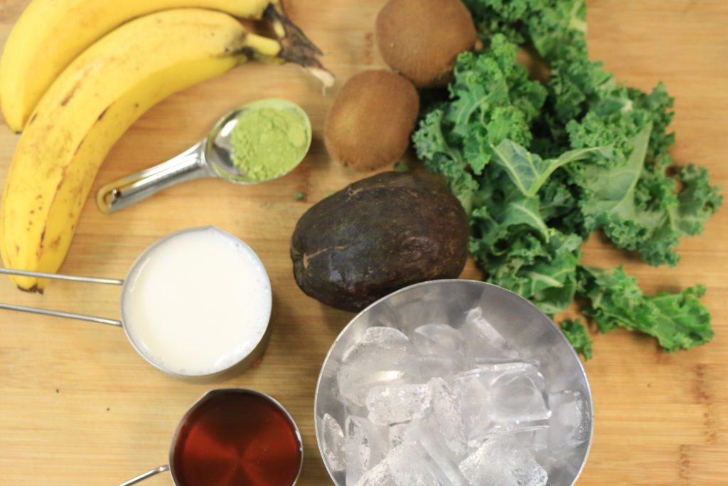 Paleo AIP Kale Matcha Smoothie Ingredients