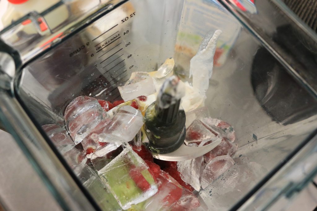 add ice and blend until completely smooth