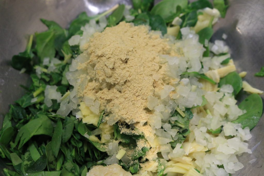 add onions garlic and yeast