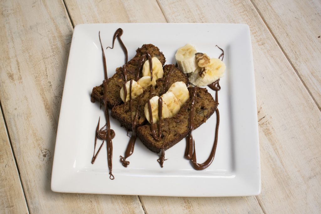 Paleo Banana Bread with Fudge Drizzle