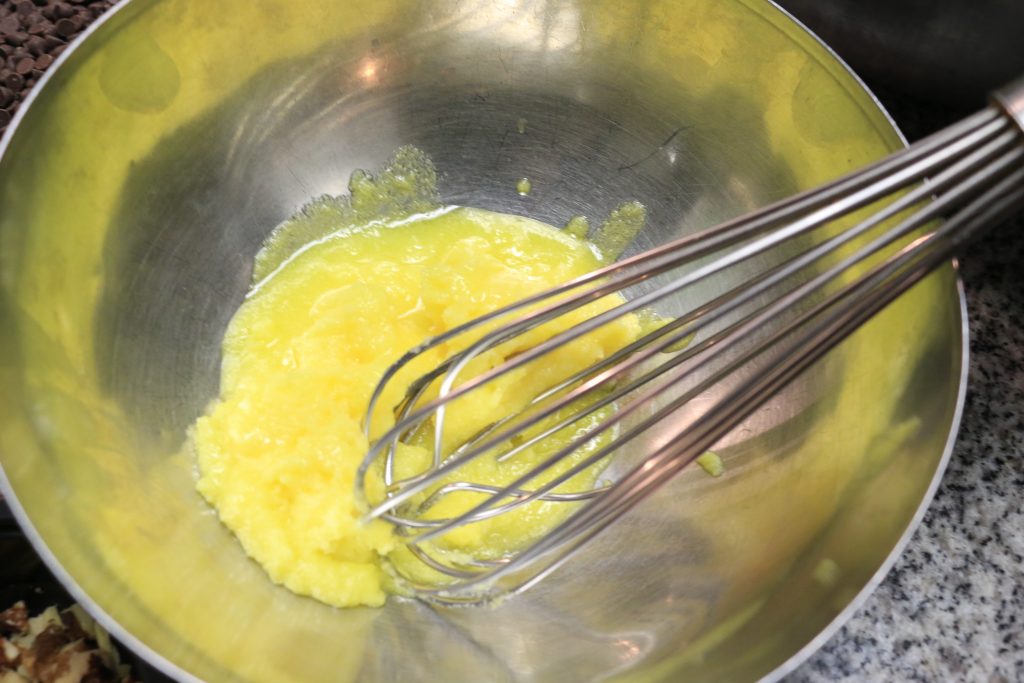 add in eggs and whisk
