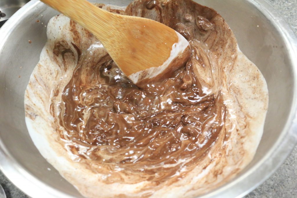 stir paleo dessert until mixed and melted