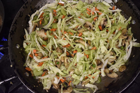 Saute the veggies until they begin to brown and caramelize