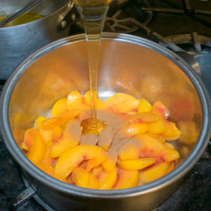 Add honey to the saucepan