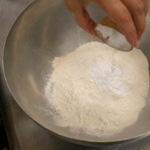 Mix together dry aip peach cobbler batter ingredients