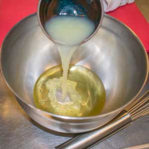 In a smaller bowl, whisk horseradish, honey, and lemon juice