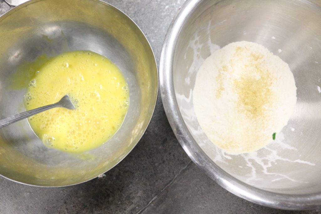 Whisk together eggs and nutritional yeast