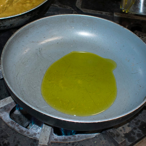 add olive oil to pan